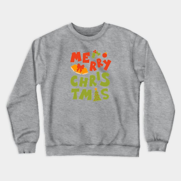 Merry Christmas Hand Lettering Crewneck Sweatshirt by lymancreativeco